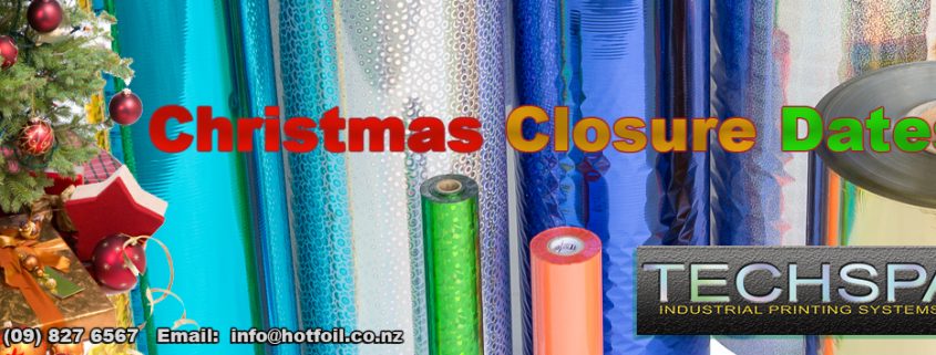 HOTFOIL Christmas Closure Notice